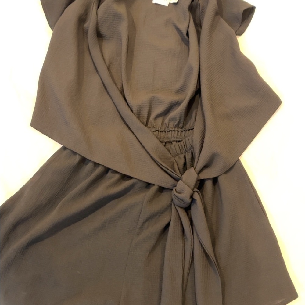 Chic Black Tie-Front Romper